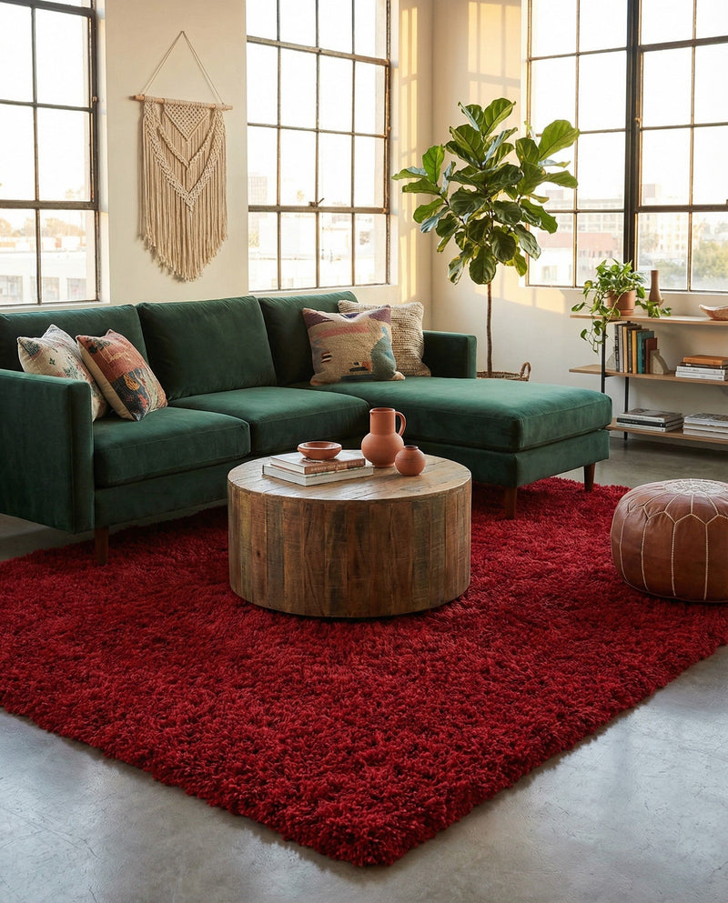 Eternal Plush Oasis Collection Area Rug -  Tranquility (Merlot) Rectangle Merlot  lifestyle 21