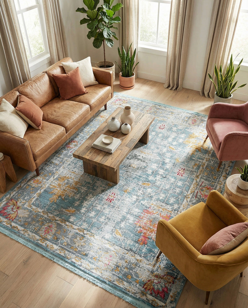 Arcadia Rugs Collection Area Rug -  Olympus Rectangle Blue  lifestyle 23