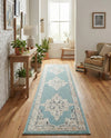 Beverly Grove Collection Area Rug -  Fairfax (Aqua) Runner Aqua  lifestyle 73