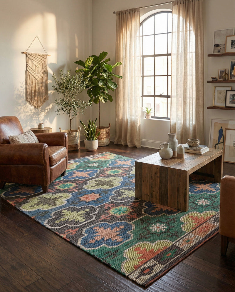 Savannah Threads Collection Area Rug - Greenwich Rectangle Multi  lifestyle 15