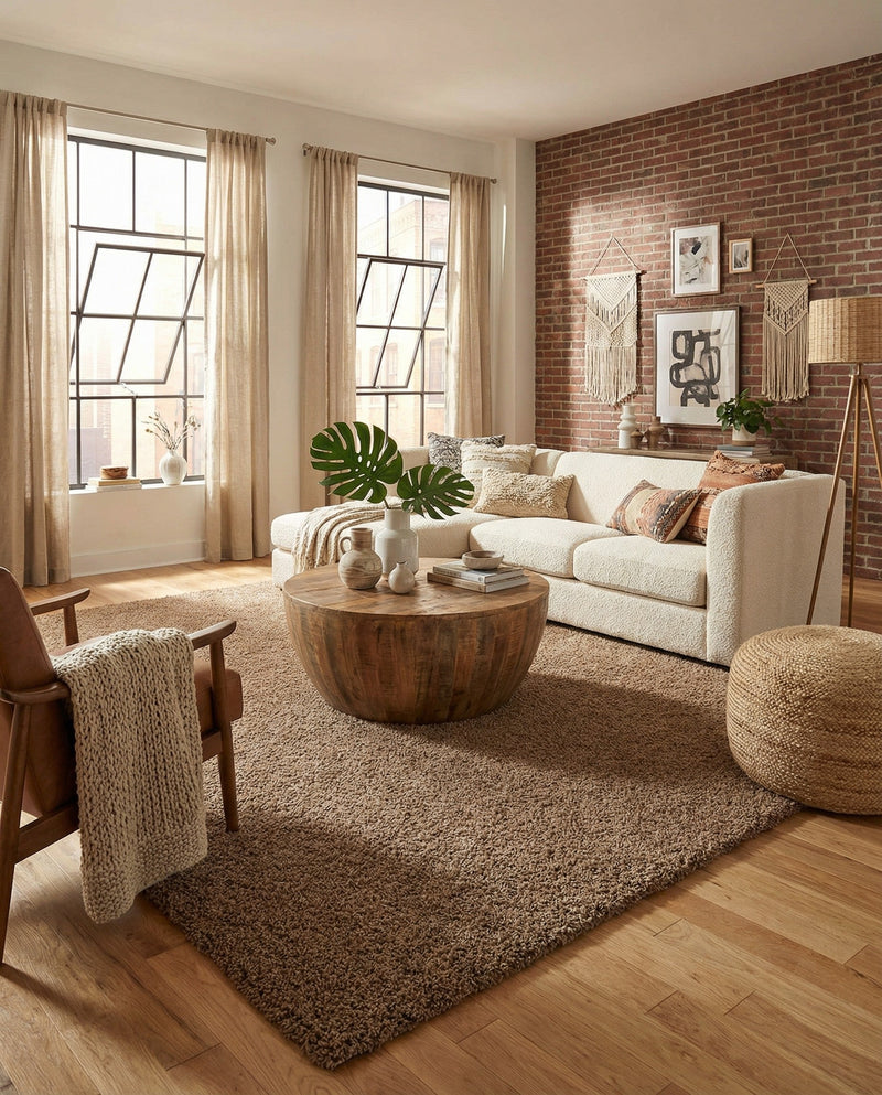 Plush Oasis Collection Area Rug - Serenity (Sandy Brown) Rectangle Sandy Brown  lifestyle 26