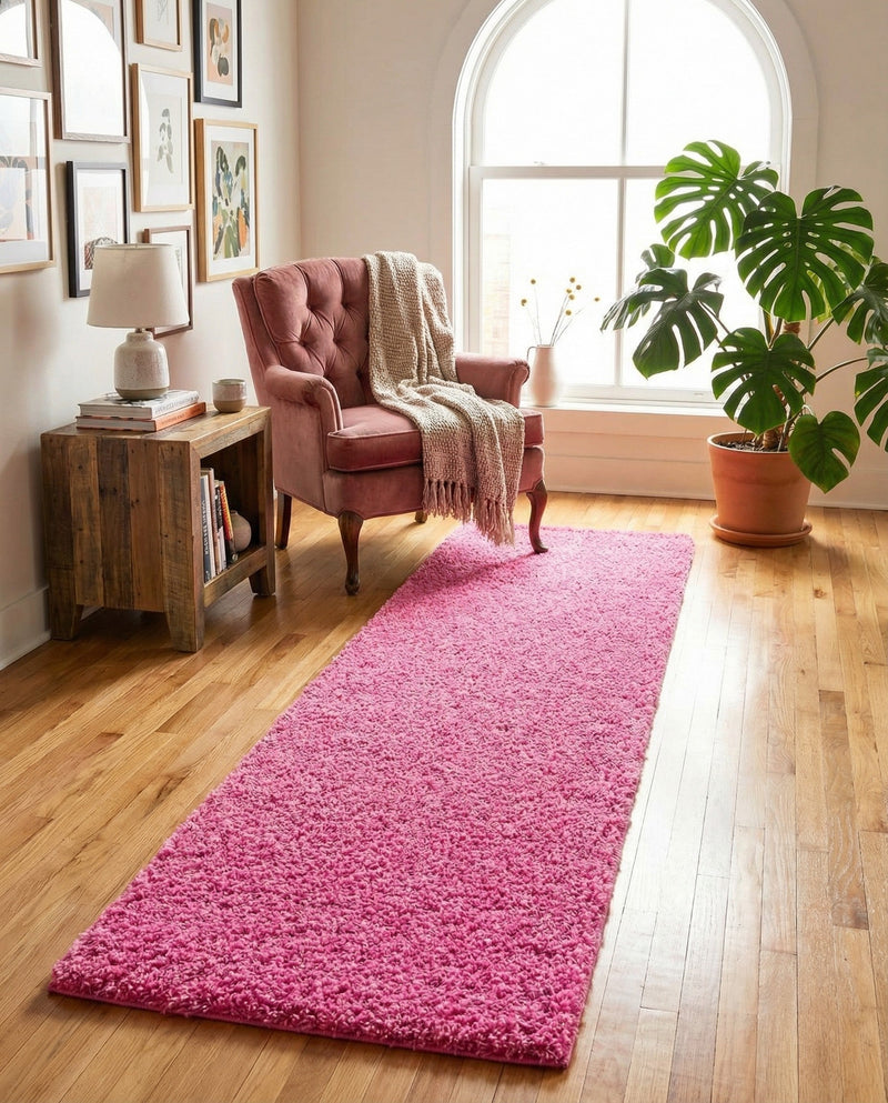 Plush Oasis Collection Area Rug - Serenity (Taffy Pink) Runner Taffy Pink  lifestyle 92