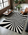 Cyclone Wool Collection Area Rug -  Maelstrom Rectangle Black and White  lifestyle 21
