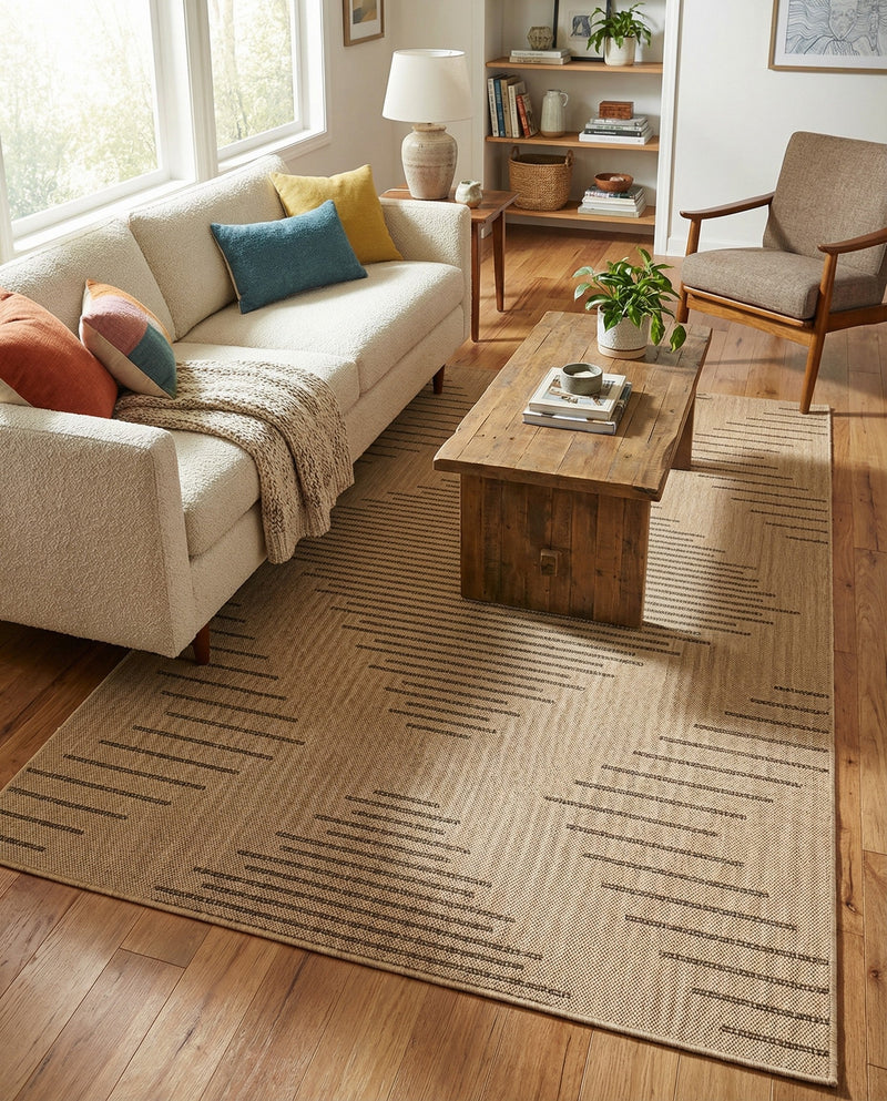 Sahara Sands Collection Area Rug -  Merimde Rectangle Natural  lifestyle 9