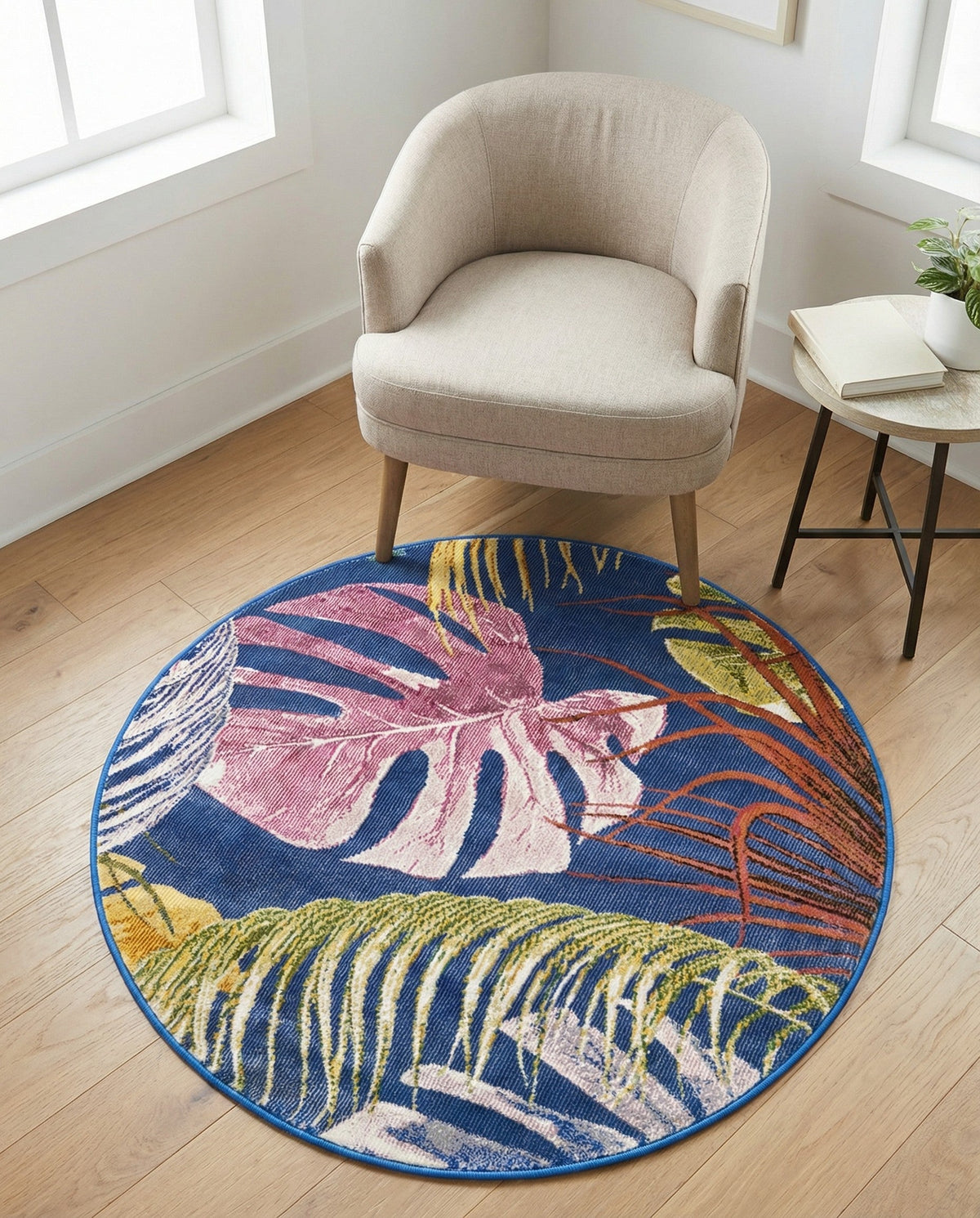 Meadow Breeze Collection Area Rug -  Clover Round Multi  lifestyle 200