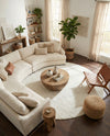 Cozy Comfort Shag Collection Area Rug - Haven (White) Round White  lifestyle 57
