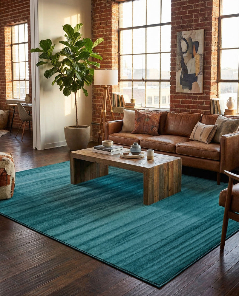 Soho Elegance Collection Area Rug - Chelsea (Turquoise) Rectangle Turquoise  lifestyle 24