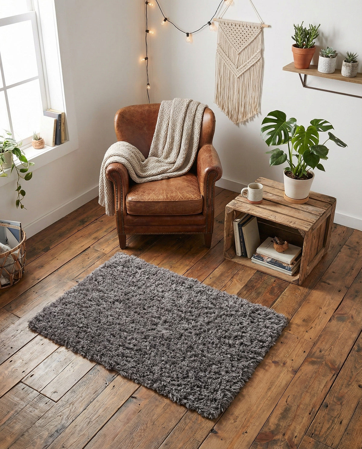 Eternal Plush Oasis Collection Area Rug -  Tranquility (Smoke) Rectangle Smoke  lifestyle 30