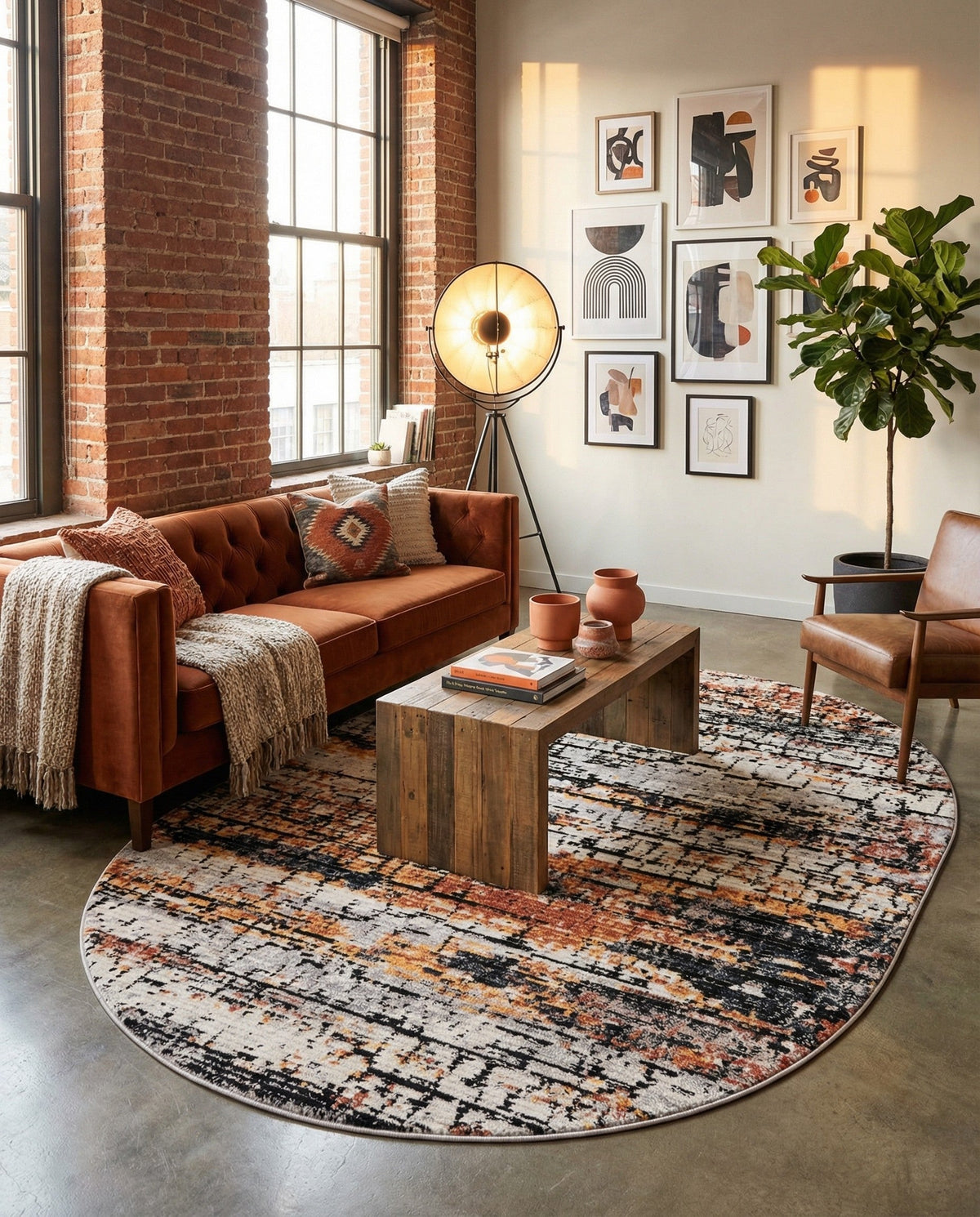 Santa Fe Trails Collection Area Rug -  Chaparral Oval Multi  lifestyle 68