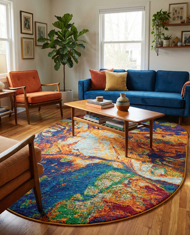 Caribbean Cove Collection Area Rug -  Bequia Oval Multi  lifestyle 41