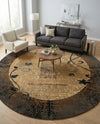 Bistro Lounge Collection Area Rug -  Affogato Round Beige  lifestyle 64