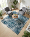 Riviera Elegance Collection Area Rug -  Monaco (Blue) Square Blue  lifestyle 73