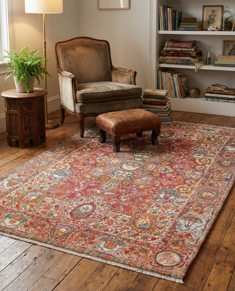 Bazaar Chic Collection Area Rug -  Khouribga Rectangle Rust Red  lifestyle 8