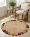 Woven Seaside Jute Collection Area Rug - Santorini Round Natural  lifestyle 14