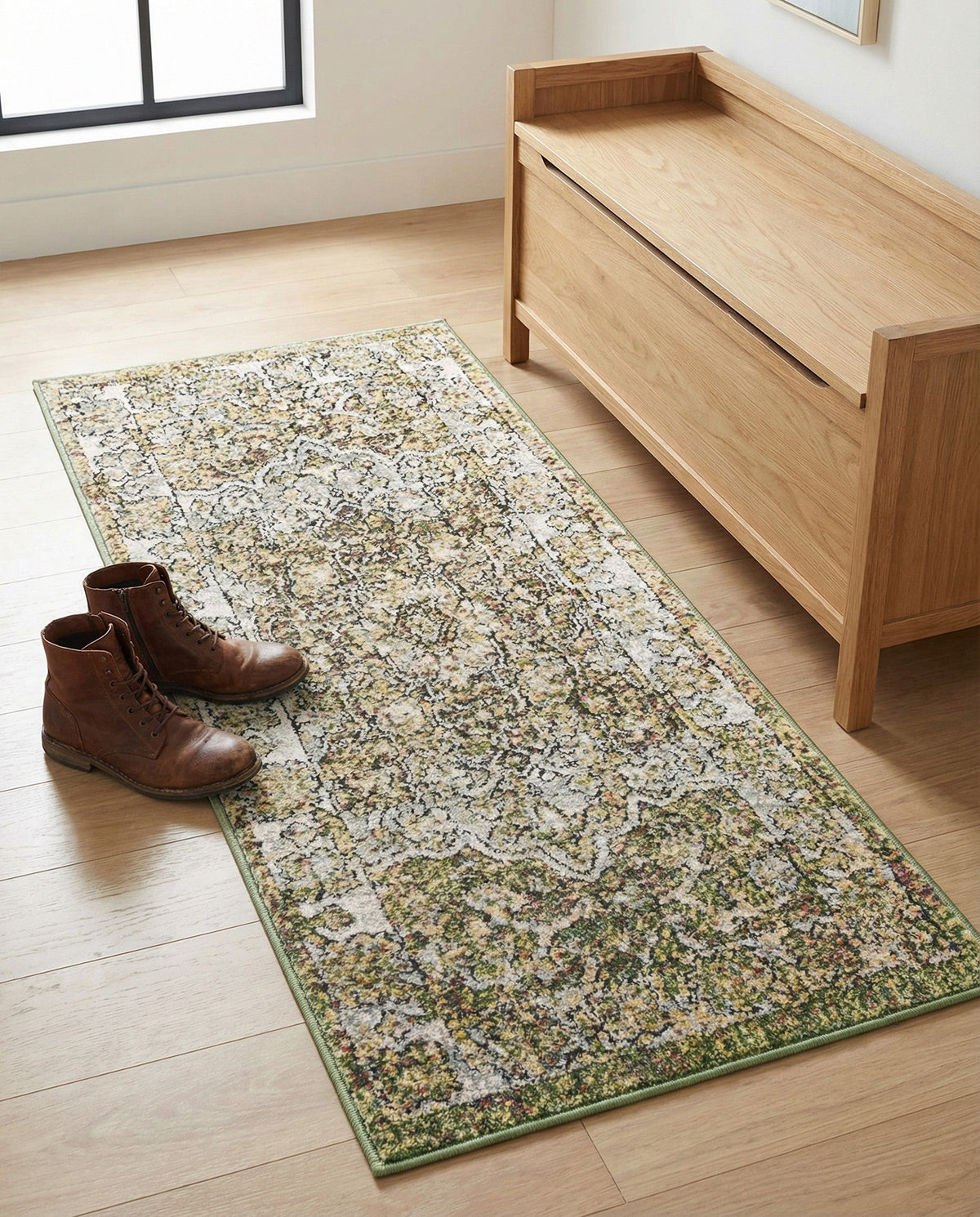 Savannah Soiree Collection Area Rug -  Everglade (Green) Runner Green  lifestyle 91
