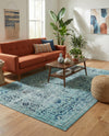 Chateau Elegance Collection Area Rug -  Louvre Rectangle Light Blue  lifestyle 51