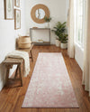 Brighton Stripes Collection Area Rug - Sussex (Pink) Runner Pink  lifestyle 57