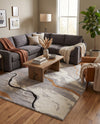 Sienna Collection Area Rug -  Tuscany Rectangle Gray and Ivory  lifestyle 17