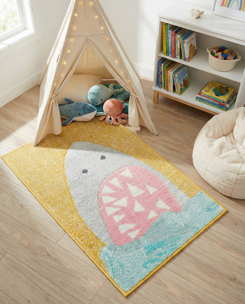 Wonder Tykes Collection Area Rug -  Whimsical Rectangle Yellow  lifestyle 4
