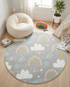 Wonder Tykes Collection Area Rug -  Pixel Round Gray  lifestyle 76