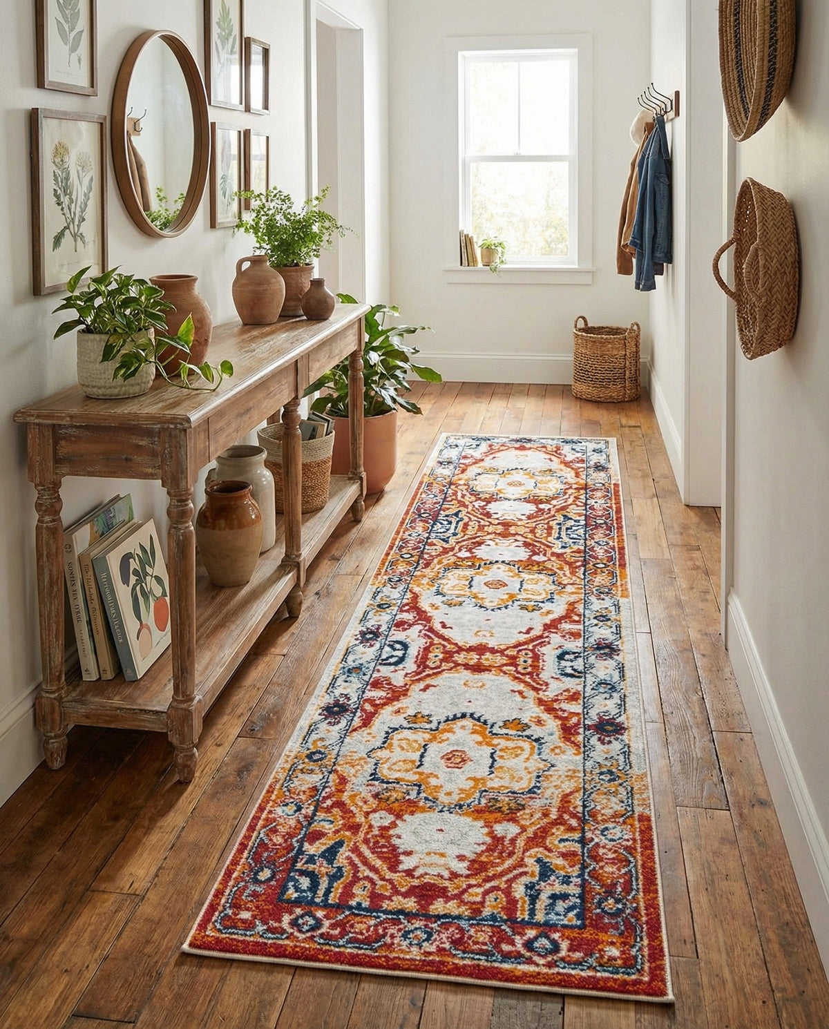 Parisian Elegance Collection Area Rug - Versailles (Rust Red) Runner Rust Red  lifestyle 97
