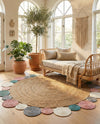 Woven Seaside Jute Collection Area Rug - Sienna Round Multi  lifestyle 71