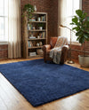 Solid Shag Seaside Collection Area Rug - Azure Cove (Navy Blue) Rectangle Navy Blue  lifestyle 10