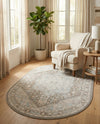 Savannah Series Collection Area Rug - Charleston (Cloud Gray) Oval Cloud Gray  lifestyle 55