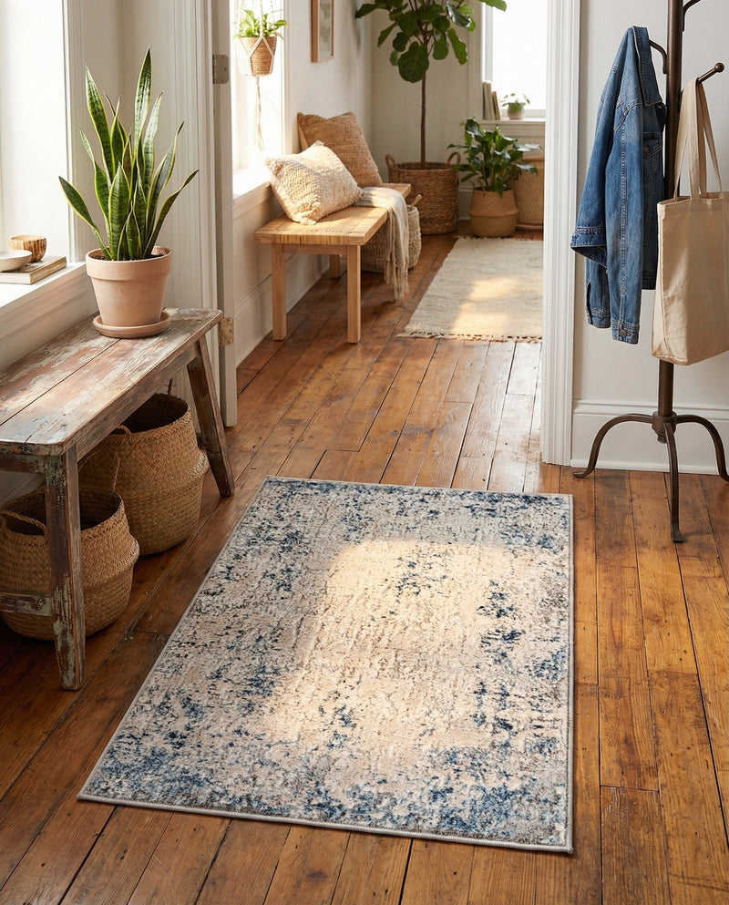 Aegean Elegance Collection Area Rug -  Milos Rectangle Gray Blue  lifestyle 9