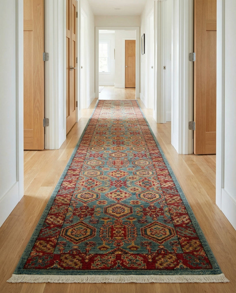Persian Elegance Collection Area Rug -  Nain Runner Light Blue  lifestyle 40