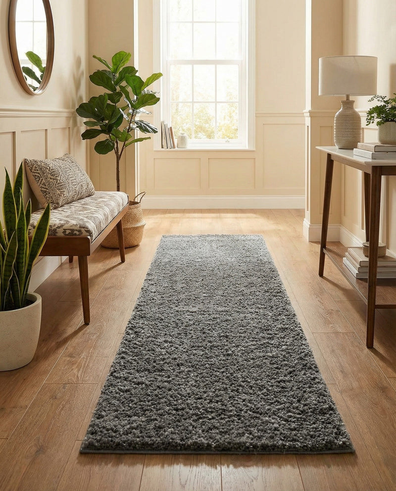 Cozy Comfort Shag Collection Area Rug - Haven (Pebble Gray) Runner Pebble Gray  lifestyle 64
