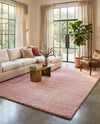 Solid Shag Seaside Collection Area Rug - Azure Cove (Pink) Rectangle Pink  lifestyle 5