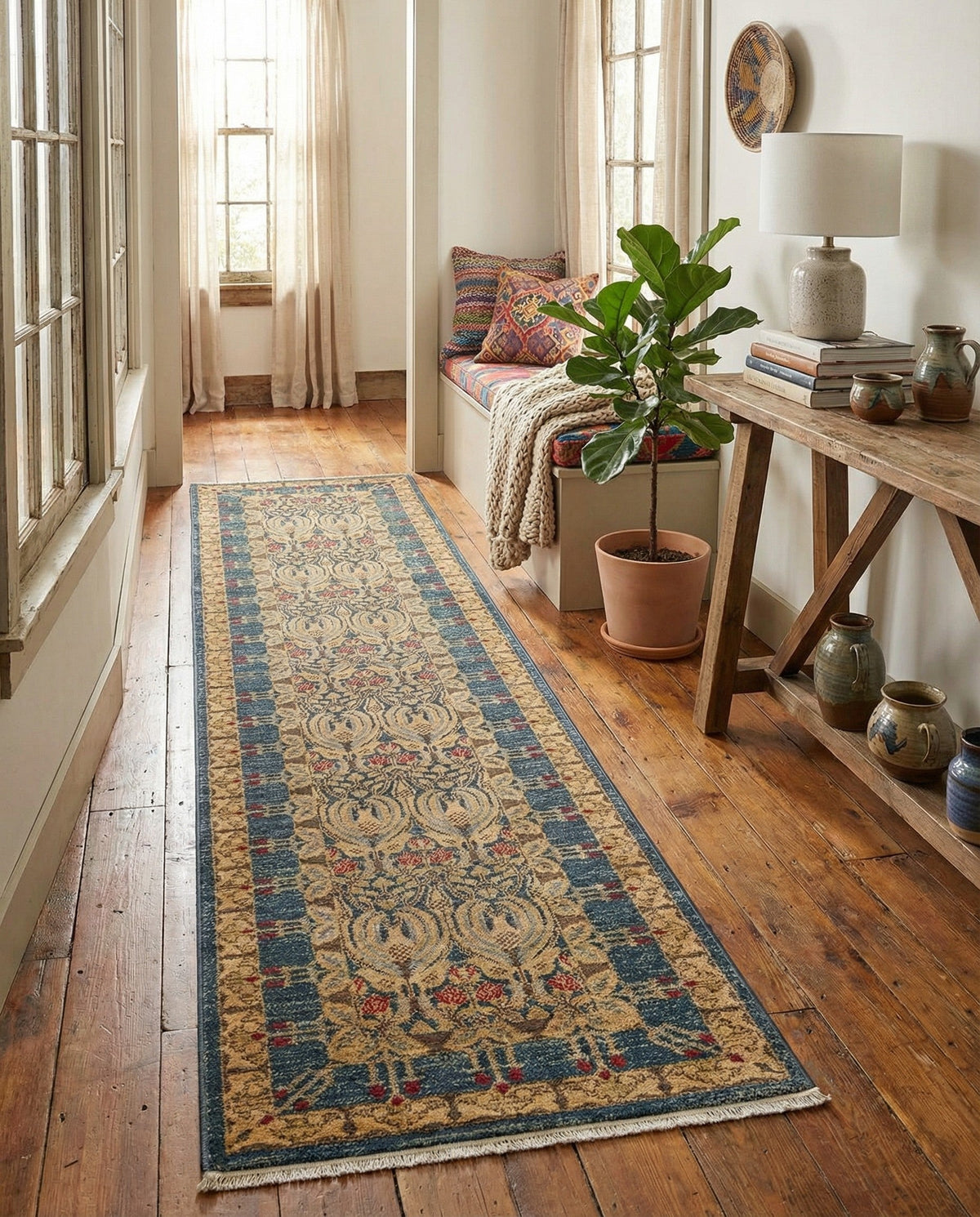 Chelsea Elegance Collection Area Rug -  Brompton (Navy Blue) Runner Navy Blue  lifestyle 95