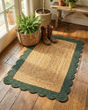 Serenity Braided Jute Collection Area Rug - Seaside Rectangle Natural and Green  lifestyle 46
