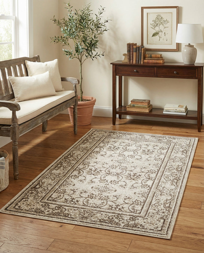 Horizon Collection Area Rug -  Meridian Rectangle Ivory  lifestyle 6