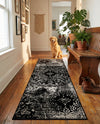 Riviera Elegance Collection Area Rug -  Monaco (Black) Runner Black  lifestyle 60