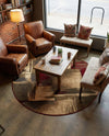 Bistro Lounge Collection Area Rug -  Doppio Round Multi  lifestyle 33