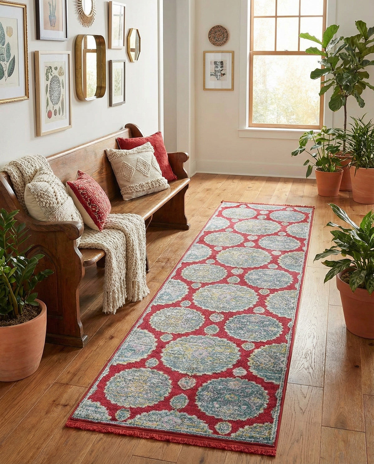 Arcadia Rugs Collection Area Rug -  Atlantis (Red) Runner Red  lifestyle 81