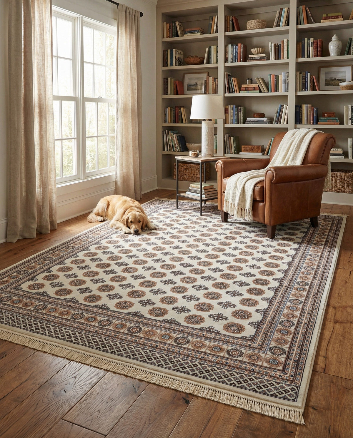 Samarkand Elegance Collection Area Rug -  Margilan (Ivory) Rectangle Ivory  lifestyle 16