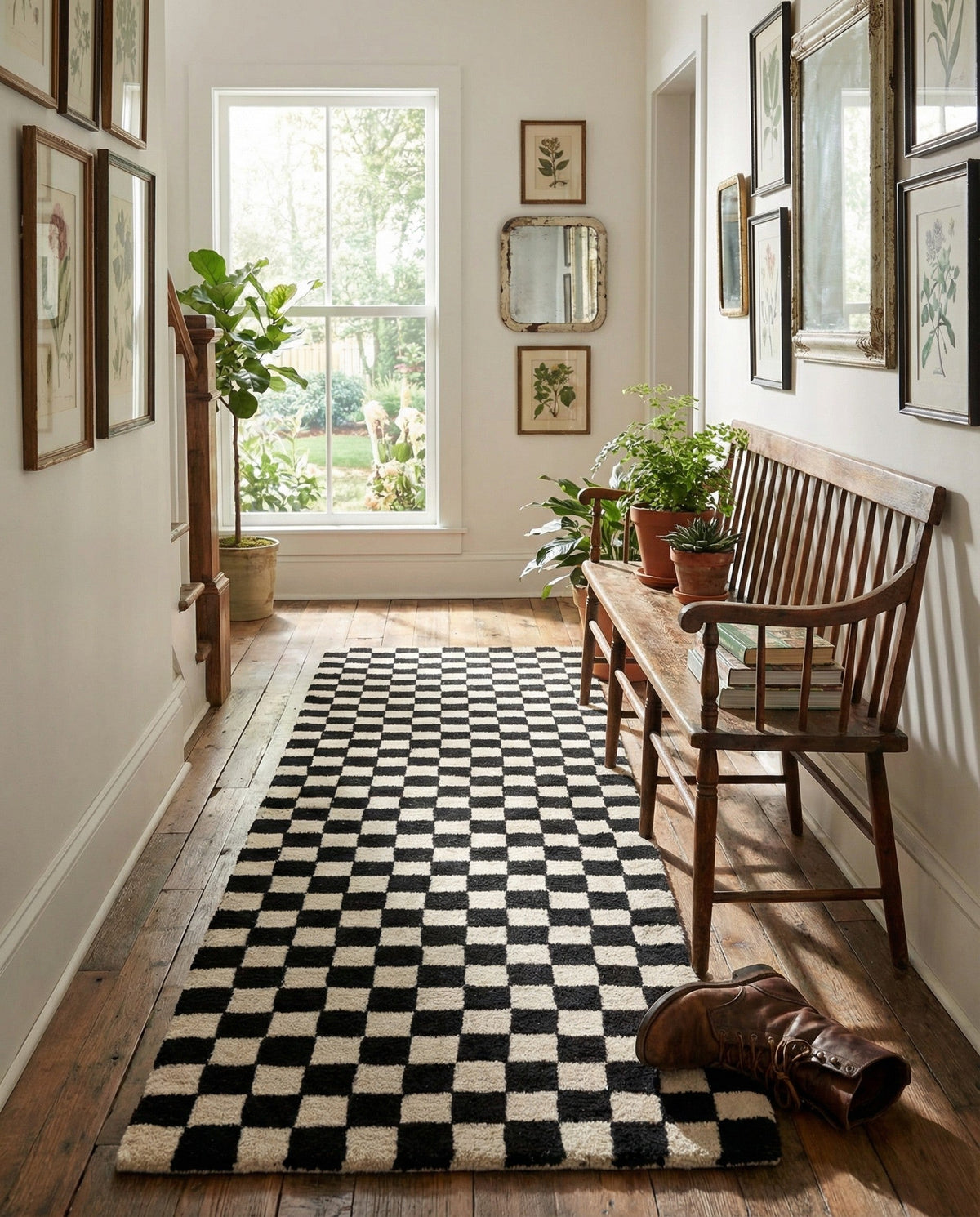 Shepherd's Glen Wool Collection Area Rug - Reykjavik Runner Black and White  lifestyle 86