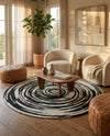 Woven Udaipur Collection Area Rug - Jaipur Round Black and White  lifestyle 56