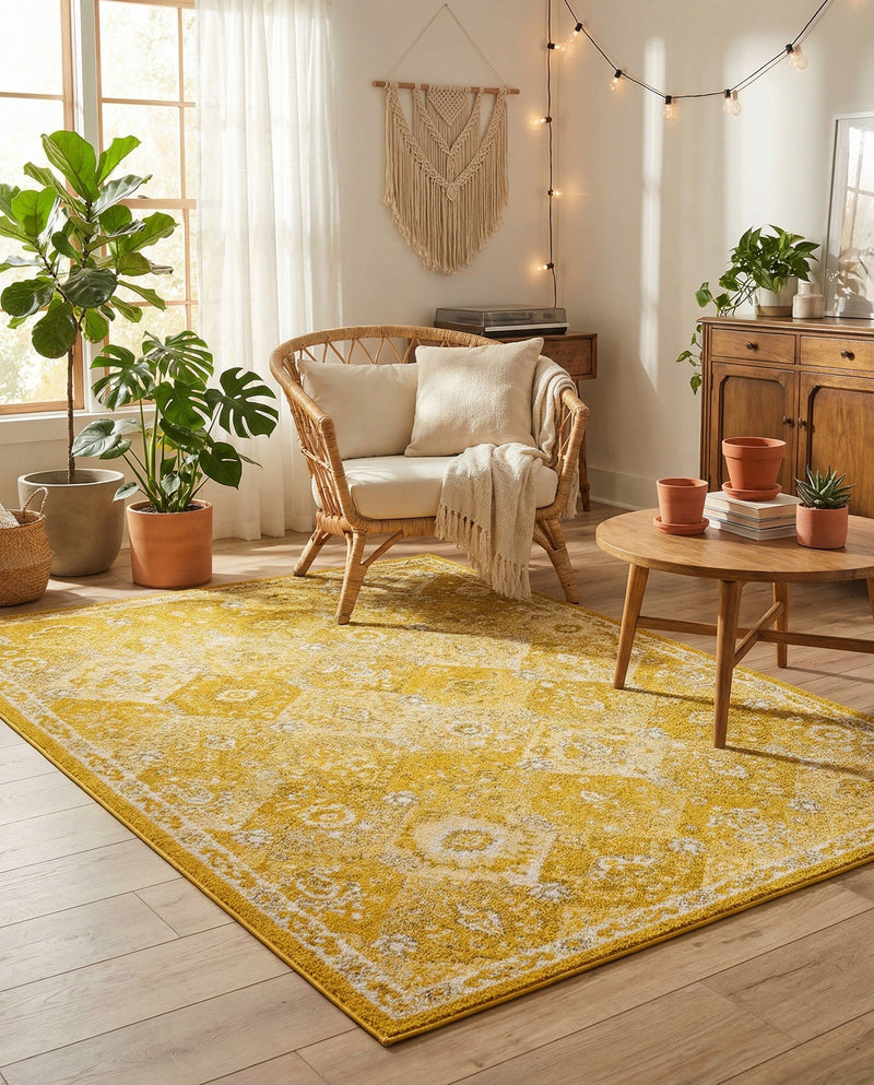 Brighton Terrace Collection Area Rug -  Rottingdean (Yellow) Rectangle Yellow  lifestyle 10
