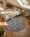 Trellis Mosaic Collection Area Rug - Arborville (Light Gray) Round Light Gray  lifestyle 47
