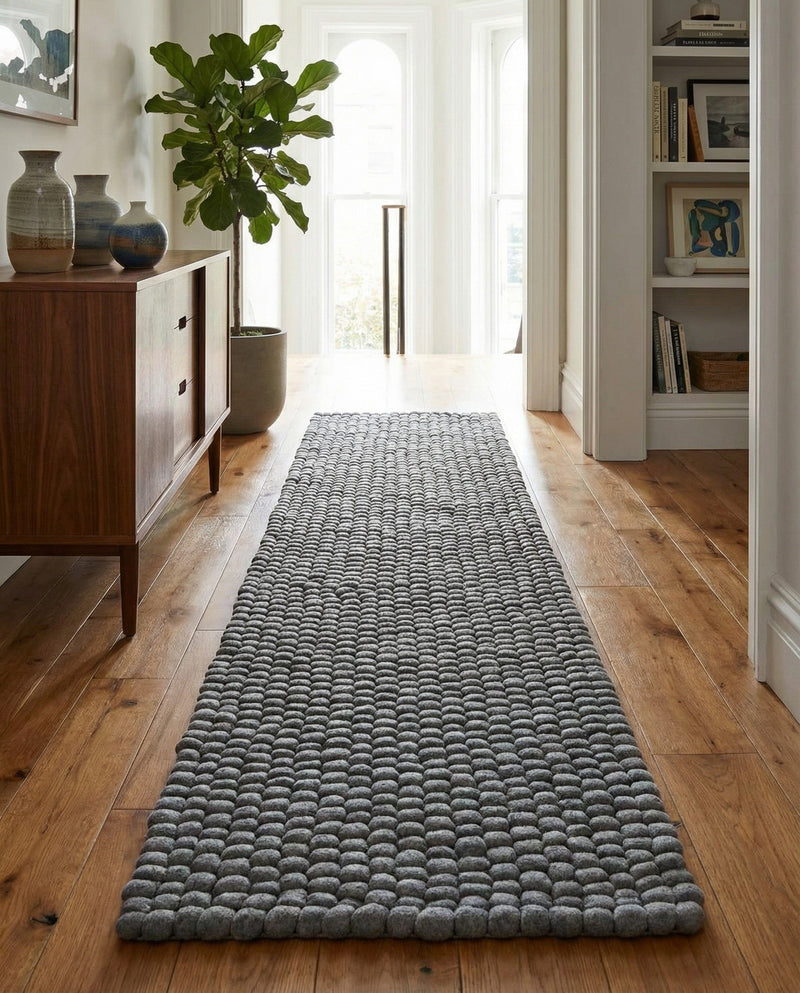 Woolen Sphere Collection Area Rug - Orbsburg (Gray) Runner Gray  lifestyle 31