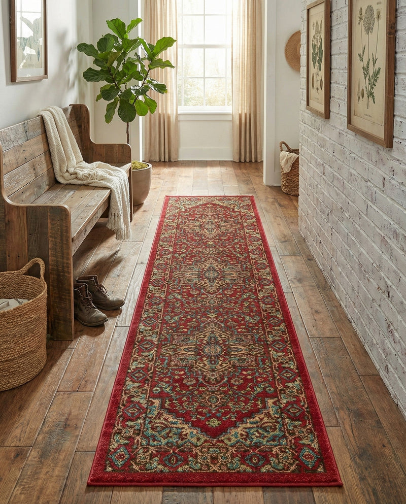 Persian Elegance Collection Area Rug -  Khorasan Runner Red  lifestyle 51