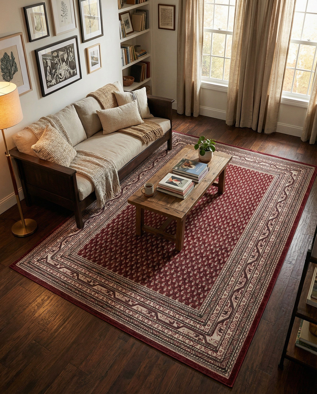 Soho Elegance Collection Area Rug -  Mercer (Red) Rectangle Red  lifestyle 7