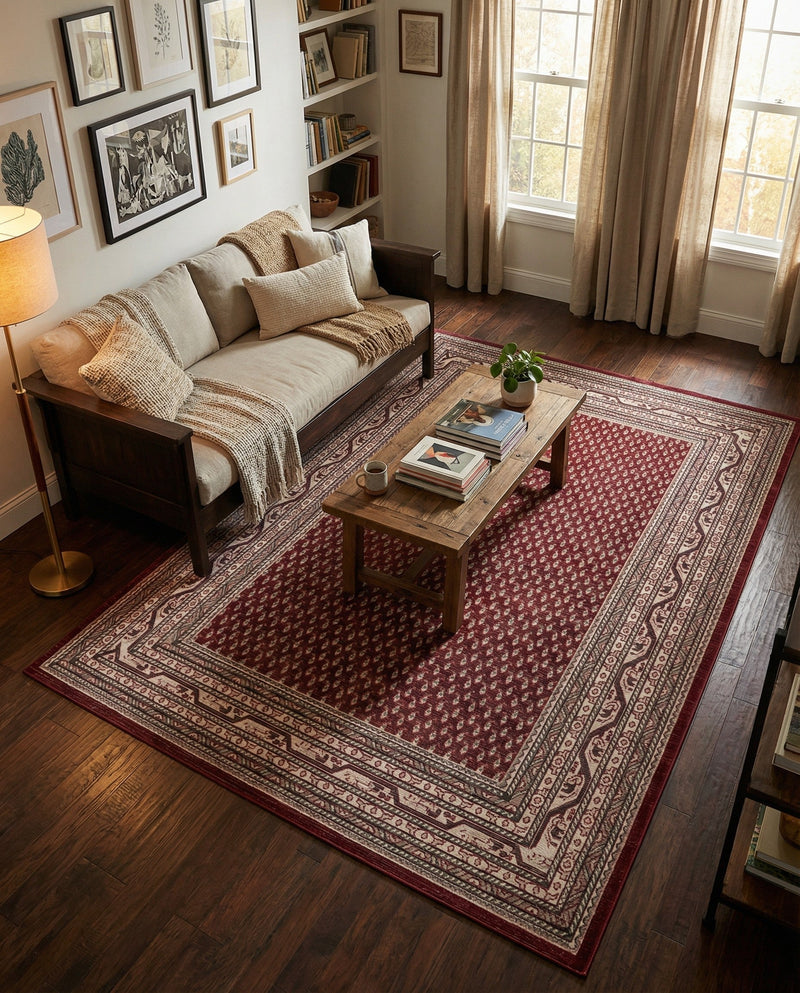 Soho Elegance Collection Area Rug -  Mercer (Red) Rectangle Red  lifestyle 7