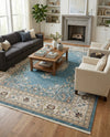 Persian Elegance Collection Area Rug - Isfahan Rectangle Blue  lifestyle 32