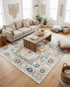Parisian Elegance Collection Area Rug - Versailles (Teal) Rectangle Teal  lifestyle 27