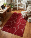 Trellis Mosaic Collection Area Rug - Arborville (Red) Rectangle Red  lifestyle 8